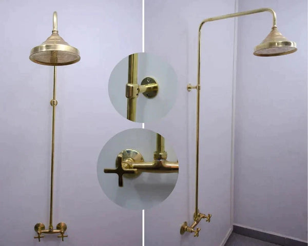 Antique Brass Shower Fixtures | Luxurious Brass Shower System
