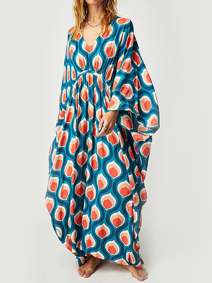 Bedrukte pullover bikini cover-up voor dames 