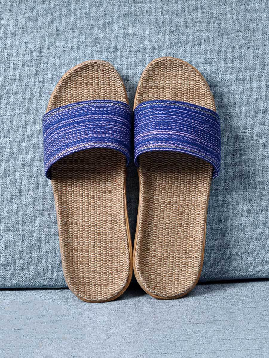 Dames linnen dikke zool antislip huispantoffels 