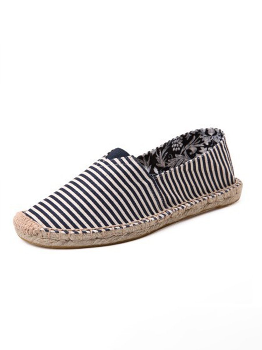 Gestreepte canvas espadrilles voor dames 