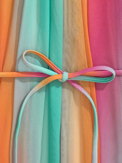Ombre-bikinipullover med v-ringning för kvinnor 