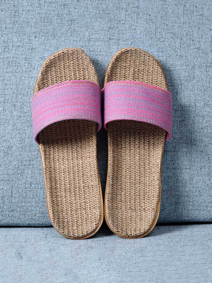 Dames linnen dikke zool antislip huispantoffels 