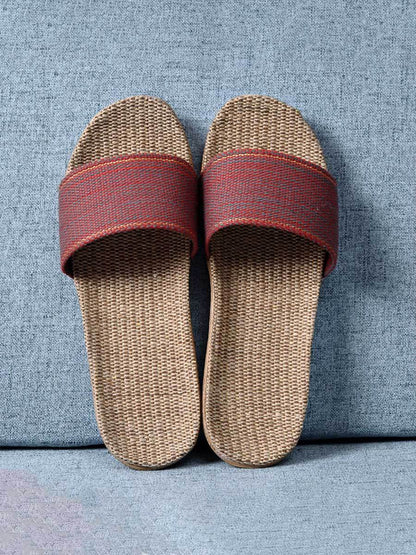 Dames linnen dikke zool antislip huispantoffels 