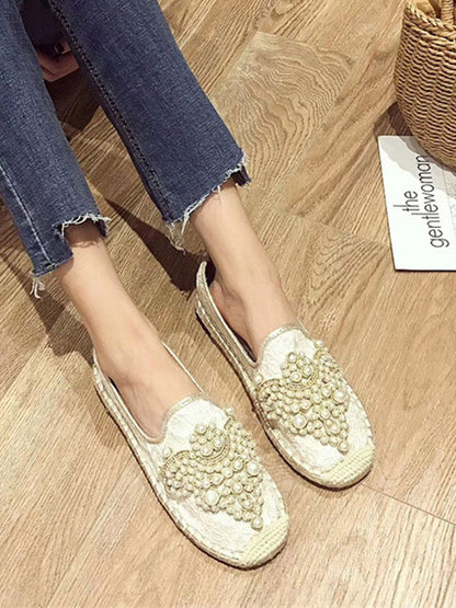 Dames loafers met kant en holle hak 