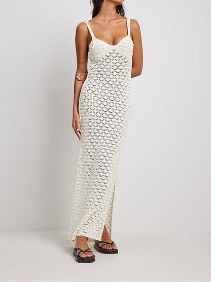 Gebreide rok met holle sling voor dames 
