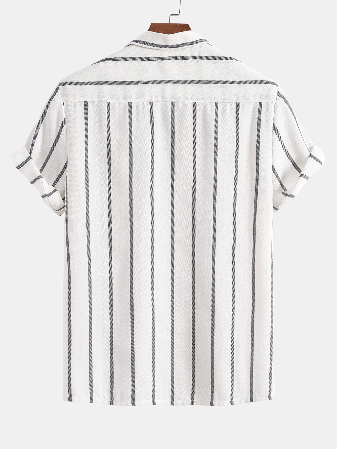 Cotton Blend Striped Cuban Shirt & Linen Cotton Blend 11" Shorts