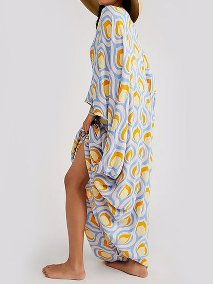 Bedrukte pullover bikini cover-up voor dames 