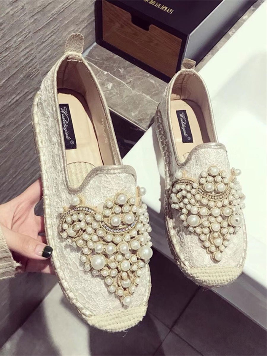 Dames loafers met kant en holle hak 