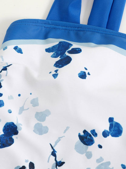 Vintage eendelige badpak met chiffon bedekking voor dames 