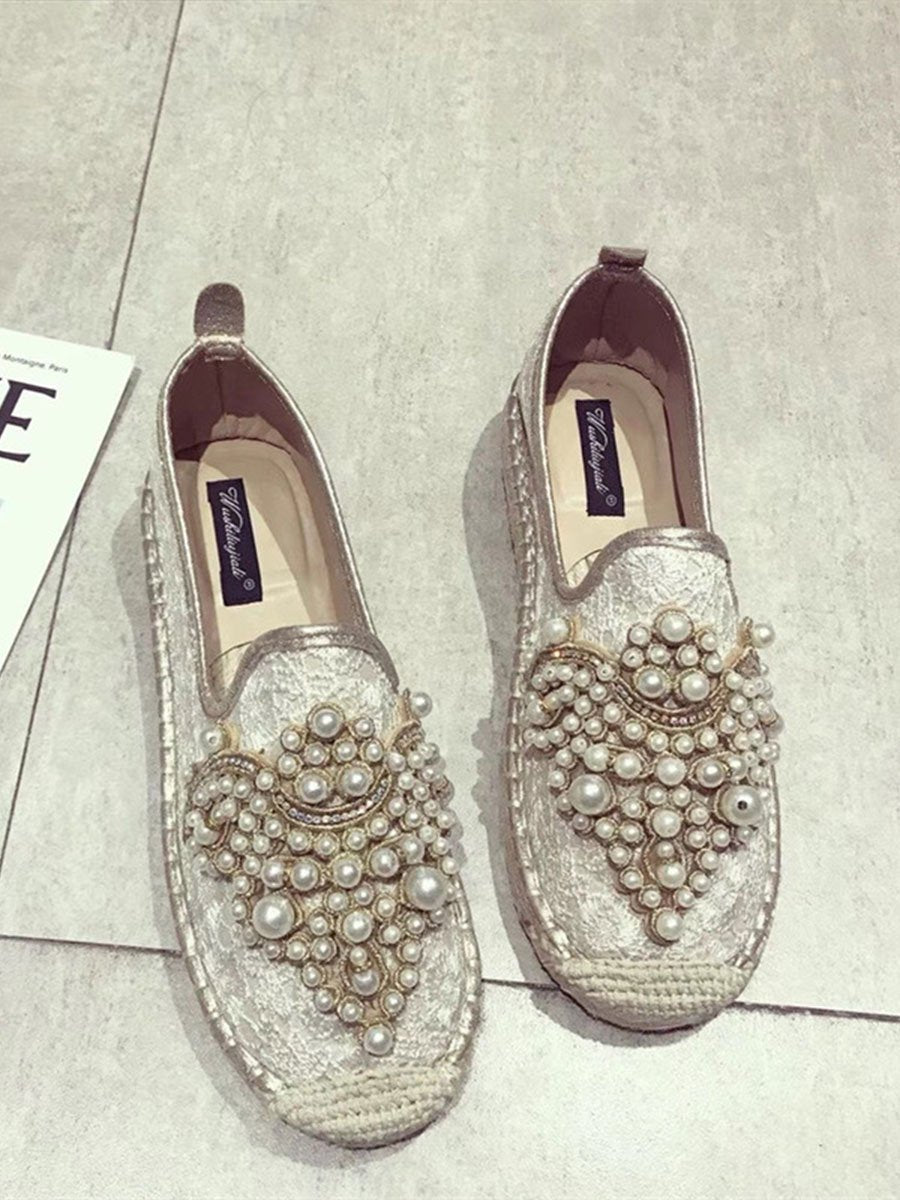 Dames loafers met kant en holle hak 