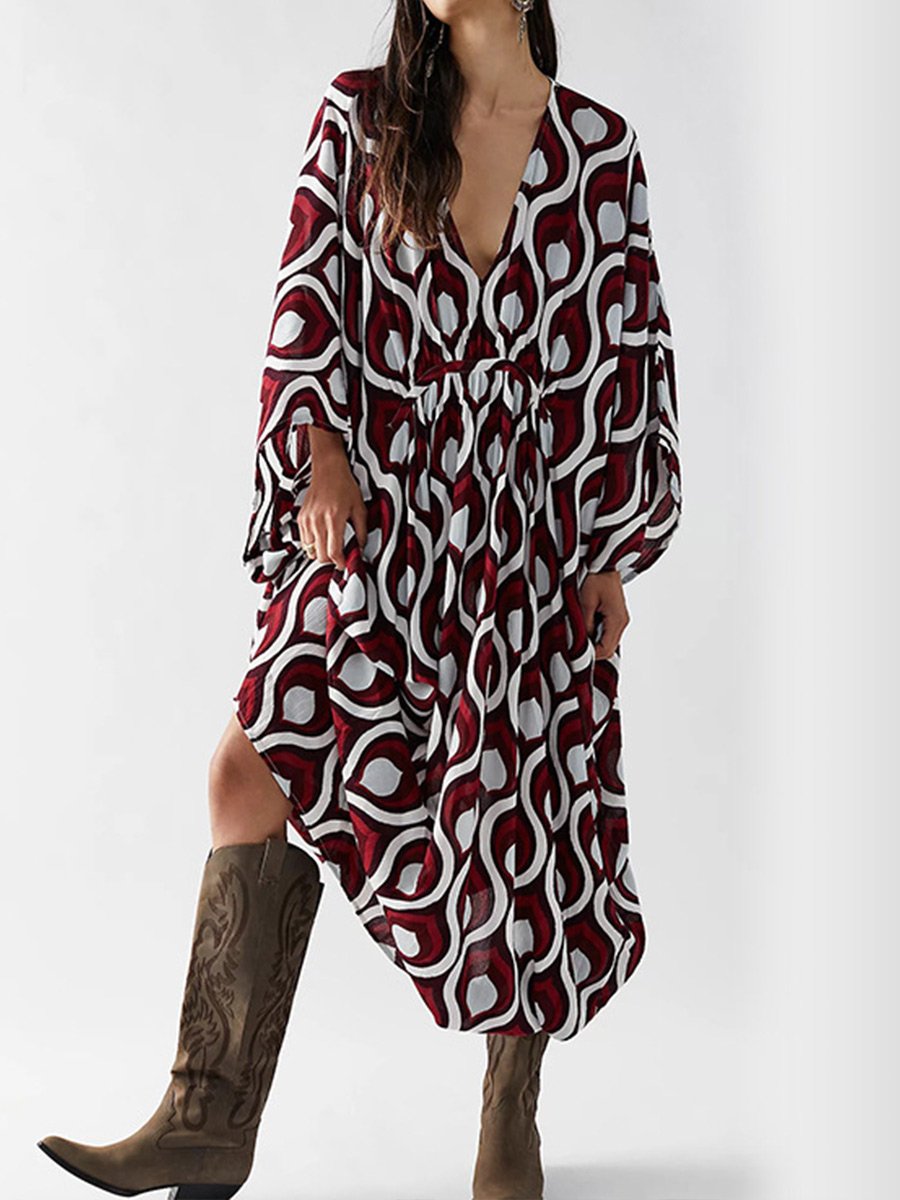 Bedrukte pullover bikini cover-up voor dames 