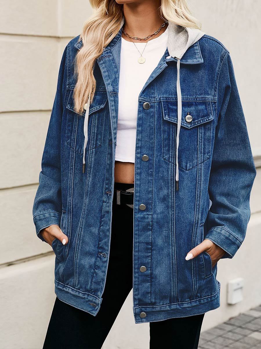 Dames Retro Classic Losse Denim Jas Top 