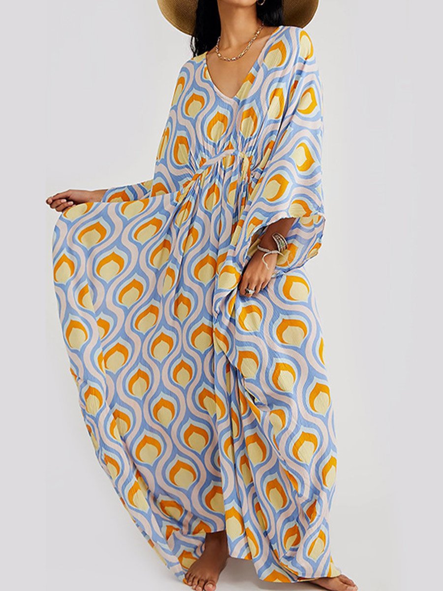 Bedrukte pullover bikini cover-up voor dames 