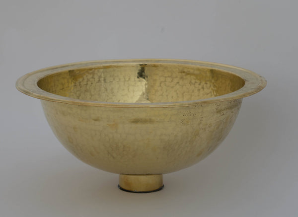 Moroccan Golden Brass Hammered Sink - Handmade Round Drop-in Sink