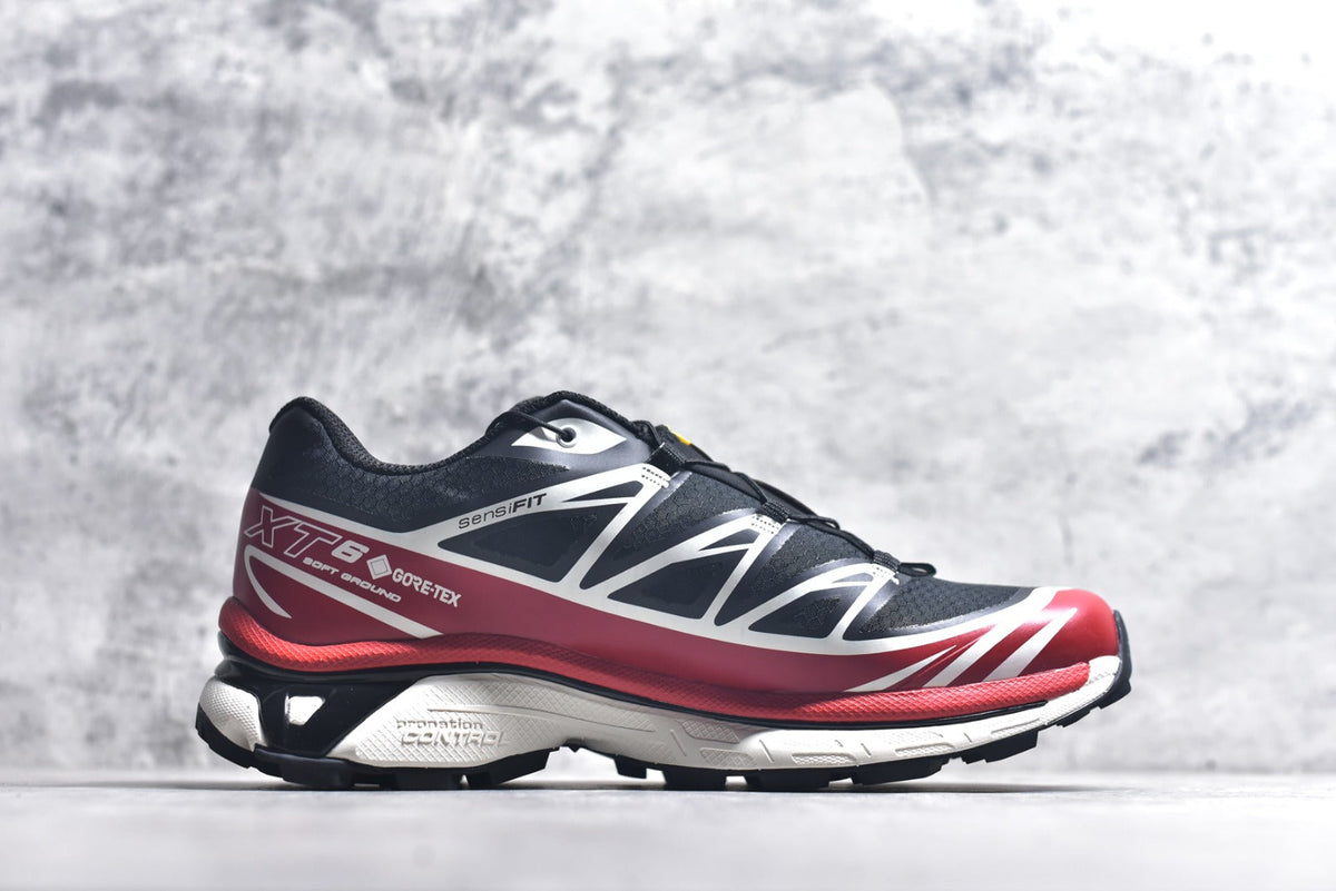 Salomon XT-6 Gore-Tex Waterproof Trail Running Shoe Black Red 479749