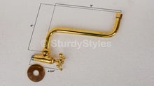 Load image into Gallery viewer, Unlacquered Solid Brass Pot Filler, Kitchen Faucet, Cross Handles
