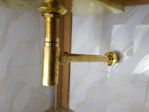 Solid Brass P-trap, Bathroom Basin Sink Waste push up Drain, Bathroom Basin Sink Waste Drain