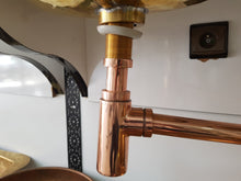 Load image into Gallery viewer, Solid Copper  Sink Stopper - sink strainer - Copper Pop Up Drain - solid  copper sink Trap;