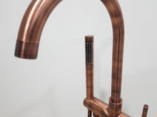Load image into Gallery viewer, Copper shower system; free standing shower head ;solid copper floor mount shower system