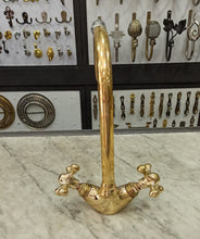 Load image into Gallery viewer, Moroccan Brass Gold Colour Faucet Tap,Kitchen Faucet,Brass Wash Basin Faucet,Swan Neck Brass Faucet,Gooseneck Faucet
