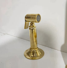 Load image into Gallery viewer, Unlacquered Brass Sink Mixer Faucet With Lever Handles, Single Hole Kitchen Faucet