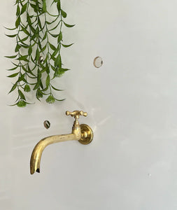 Moroccan handmade Unlaqured brass garden faucet - Moroccan brass faucet - Brass faucet .