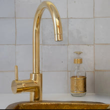 Load image into Gallery viewer, Unlacquered Brass Single Hole Faucet, Mixer Lever Handles, Bathroom and Kitchen Faucet