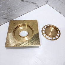 Load image into Gallery viewer, Square Shower Drain, Crafted from Solid Brass. Brass Drain Cover A Perfect Blend of Style and Durability for Your Bathroom