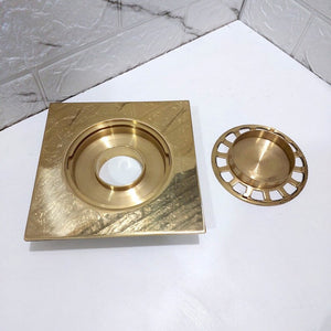 Square Shower Drain, Crafted from Solid Brass. Brass Drain Cover A Perfect Blend of Style and Durability for Your Bathroom