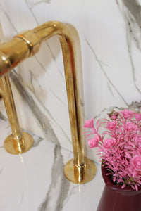 Unlacquered Brass Antique Kitchen Faucet with simple cross handles for modern kitchen vintage style