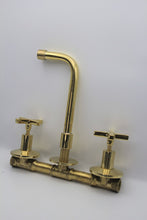 Load image into Gallery viewer, Unlacquered Brass Vintage Wall mounted bathroom faucet,Embrace the Charm of Vintage Style Faucet