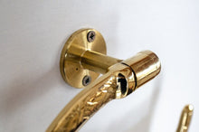 Load image into Gallery viewer, Solid Brass Towel Holder, Handcrafted Powder Room Holder