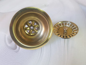 Unlacquered Brass Strainer Sink, Drainer sink With Removable drain basket and sealed