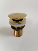 Load image into Gallery viewer, Unlacquered Solid brass sink drain , Solid Brass Drain, Pop Up Drain, Brass Push Up Drain