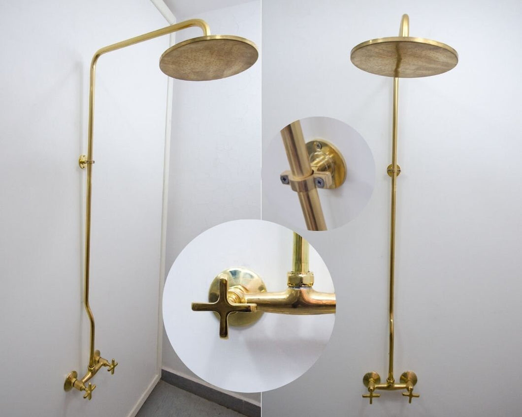 Brass Shower -Unlacqured Brass Shower Fixtures