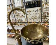 Load image into Gallery viewer, Moroccan sink bowl Bathroom bronze sink ,outdoor Vanity Vessel Sink ,copper Handcrafted Drop In Sink Round Sink Washbasin.