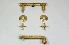 Load image into Gallery viewer, Brass Bathroom Faucet - Antique Brass Wall Mount Faucet