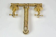 Load image into Gallery viewer, Brass Bathroom Faucet - Antique Brass Wall Mount Faucet