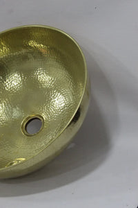 Solid Brass Round Sink , handmade Counter-top Sink hammered Sink