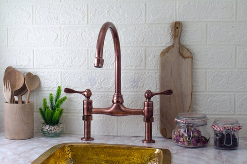 Bridge Kitchen Faucet - Copper Faucet