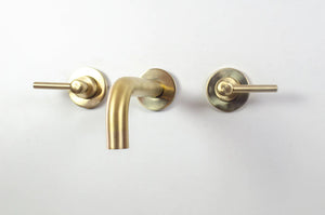 Brushed Brass Bathroom Faucet - Wall Mount Bathroom Faucet