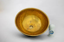 Load image into Gallery viewer, Ceramic And Brass Vessel Sink , Round Vessel Sink , Diameter 16-1/4&quot;