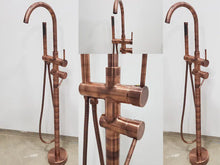 Load image into Gallery viewer, Copper shower system; free standing shower head ;solid copper floor mount shower system