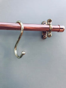 Copper & Brass Kitchen Rail, Coat Rail or Towel Rail