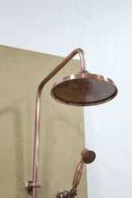 Load image into Gallery viewer, Copper Shower System With Handheld Sprayer, Vintage Rain Shower-head System Hand held antique Head Combo Outdoor exposed