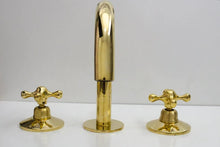 Load image into Gallery viewer, Widespread Brass Bathroom Faucet - Unlacquered Brass Bathroom Faucet
