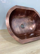 Load image into Gallery viewer, Oval Shaped Handmade Copper Sink - Perfect for Bathroom and Kitchen Renovations - Durable and Elegant Design - High-Quality Copper Material