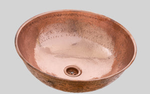 Engraved Moroccan Copper Vessel Sink  - Moroccan bathroom sink