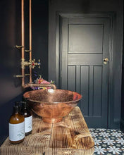 Load image into Gallery viewer, Hammered Copper Bathroom Sink - Copper Vessel Sink