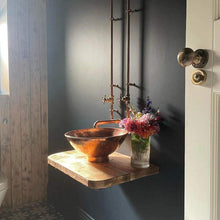 Load image into Gallery viewer, Hammered Copper Bathroom Sink - Copper Vessel Sink
